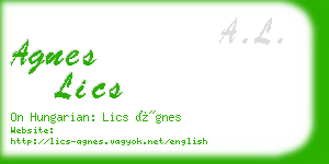 agnes lics business card